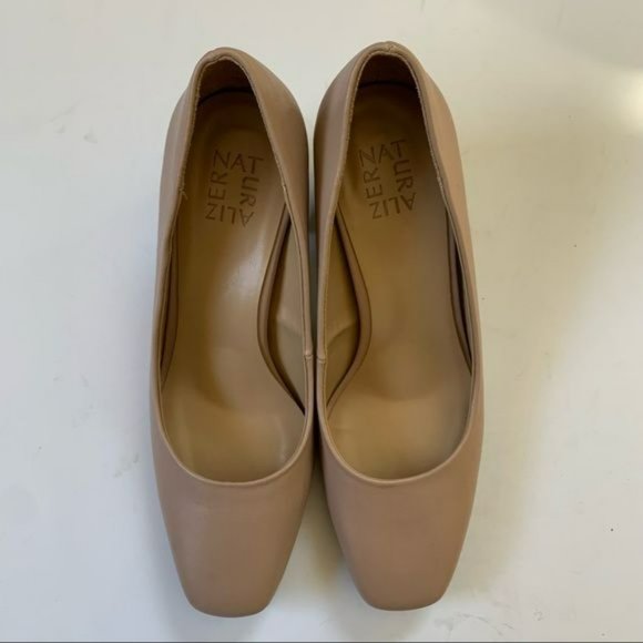 Naturalizer Warner Nude Square Toe Slip On Block Heel Pump 8.5 - Picture 5 of 10